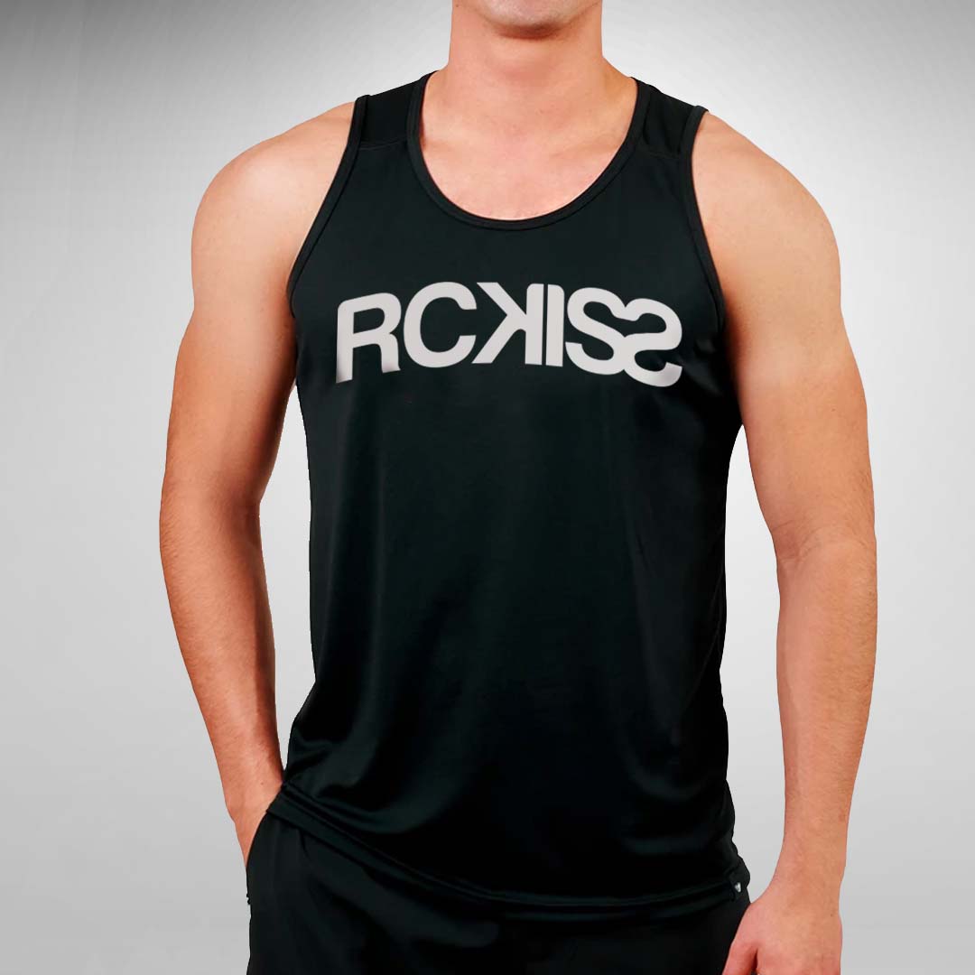 TANK MUSCLE CLASICA NEGRA BCO